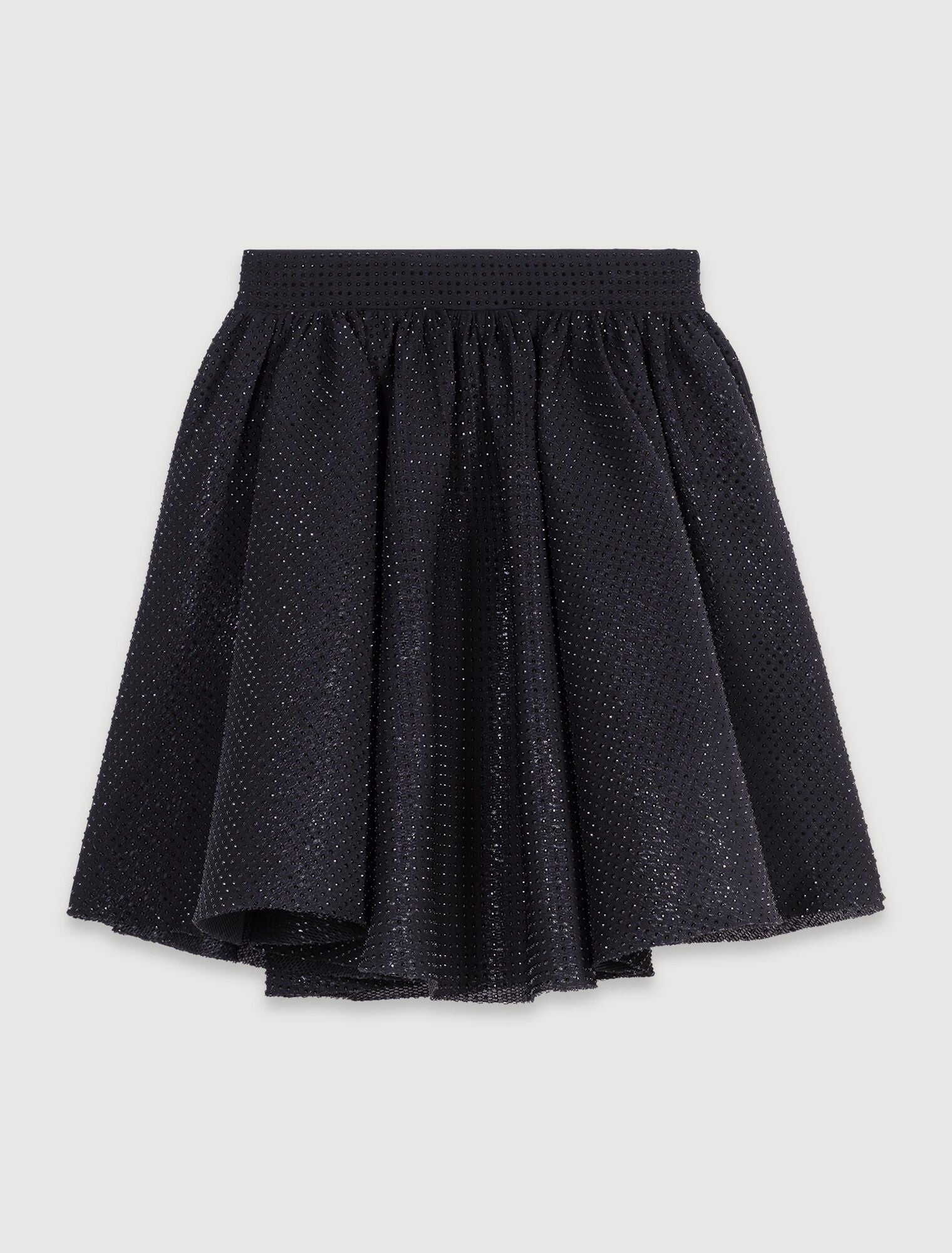 Chân váy ngắn sequin xếp nếp phồng